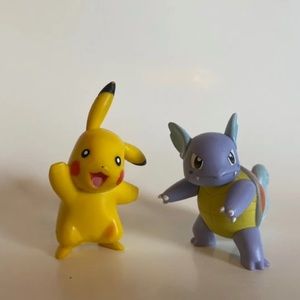 Pokemon Wortortle & Pikachu Toy Figurines